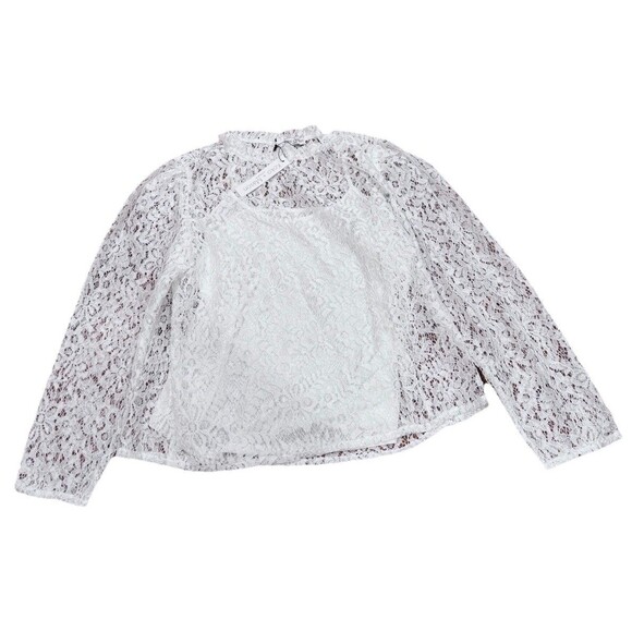 Koko + Mason Women's Long Sleeve Lace Top Large Chic Modern Whimsy Revival NEW - Picture 2 of 7